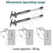 Plantex 10 Inch Soft Close Hydraulic Gas Spring Stay Strut Pneumatic Lift Support/Cabinet Hinges Support/Capacity 20 KGS (200 N) - Pair of 1 (2 Pcs) (Silver)