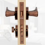 Plantex Premium Door Lock with 3 Years of Warranty by plantex/Main Door Locks for Home/Mortise Lock Set for Door (PVD Rose Gold & Wood Finish)