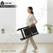 Plantex Ladder for Home/GI Steel Foldable 2 Step Ladder/Wide Anti Slip 2 Step Ladder - (Black)