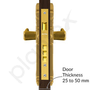 Plantex Heavy-Duty Door Lock Set -Main Door Lock Handle Set/6-Lever Lock Mechanism with 3 Years of Warranty/Mortise Lock with 3 Keys, Brass Lock Body & Cylinder(658- Gold)