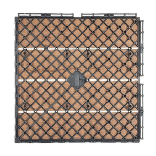 Plantex Merbau Wood Interlocking Deck Tiles for Garden/Terrace/Patio/Outdoor and Indoor Flooring - Waterproof Flooring Tiles � Pack of 6 (Wood - 12x12 Inch)
