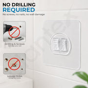 Plantex Self-Adhesive Single Sticker for Bathroom/Hanger for Bedroom/Livingroom/Magic Sticker for Wall/Strong Magic Adhesive Sticker for Kitchen Corner Shelf -Pack of 4 (6x6cm)