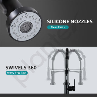 Plantex Brass Sink Tap for Kitchen with 360° Swivel Spout/Single Lever Kitchen Faucet with Dual Flow Mixer Tap/Water tap for Kitchen Sink-(Matte Black)