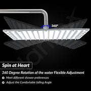Plantex Stainless Steel Shower head for Bathroom 12 x 12 inch with Water Saving Techonology/Rain Flow Overhead Shower without Arm/Bathroom Shower - (Sandwich-Chrome)