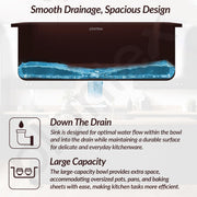 Plantex Quartz Matt Kitchen Sink/UV Protected Kitchen Sink/Undermount Sink for Kitchen/Metalic Single Bowl Sink with Coupling and Hose Pipe - Pack of 1 (24 x 18 inch, Choco Brown)