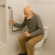 Plantex L-Shape Bathroom Handle for Senior Citizen/Grab Bar for Toilet/Support for Elderly People - Stainless Steel, Pack of 1 (Chrome)