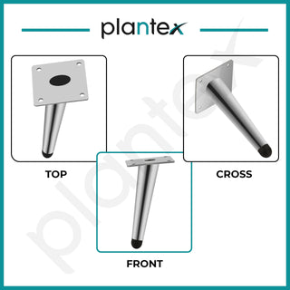 Plantex Heavy Duty Stainless Steel 6 inch Sofa Leg/Bed Furniture Leg Pair for Home/Furniture Sofa Legs for Table/Sofa Support Legs/Sofa Furniture Leg (Chrome) Set of 4 Pcs