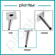 Plantex Heavy Duty Round 6 inch Spare Sofa Legs for Bed Furniture/Sofa Legs for Furniture Fitting/Table Legs/Sofa Leg Set of 2 pcs (Chrome Finish)