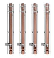 Plantex Heavy Duty 8-inch Joint-Less Tower Bolt for Wooden and PVC Doors for Home Main Door/Bathroom/Windows/Wardrobe - Pack of 4 (703, Rose Gold and Chrome)