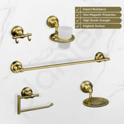 Plantex 304 Grade Stainless Steel Bathroom Accessories Set of 5 - Towel Rod/Hand Napkin Hanger for WashBasin/Soap Case/Toothbrush Holder/Robe Hook - Skyllo (Brass Antique)
