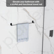Plantex 304 Grade Stainless Steel 24 inch Single Towel Rod/Towel Holder for Bathroom/Towel Bar/Hanger/Stand/Bathroom Accessories - Oreva (Black)
