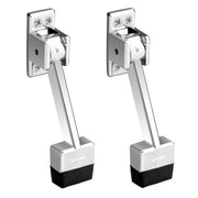 Plantex Heavy Duty 5 Inch Kick Down Door Stopper with Strong Rubber Grip for Tile/Vinyl/Hardwoods/Carpet Floor for Home and Office Doors - Pack of 2 (Silver Chrome)