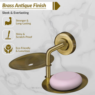 Plantex 304 Grade Stainless Steel Double Soap Holder/Soap Stand/Soap Dish for Bathroom and Wash Basin/Bathroom Accessories - Daizy (Antique)