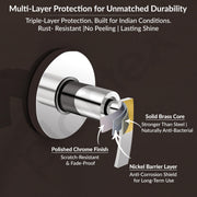 Plantex 25 mm Pure Brass Toilet Flush valve with Teflon Tape & Wall Flange for Commercial & Residential Use-7 Year Warranty by Plantex  (COL-1020-Chrome)