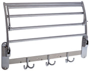 Plantex High Grade Stainless Steel Folding Towel Rack for Bathroom/Towel Stand/Hanger/Bathroom Accessories (18 Inch) - Pack of 3