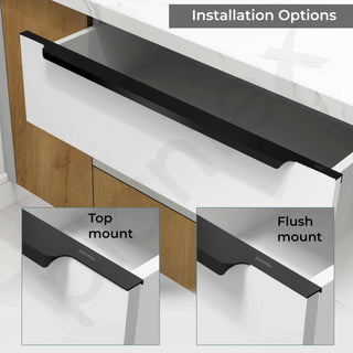 Plantex Profile Handle for Kitchen Cabinet/36 Inch Alluminium Drawer Profile Handle/Wardrobe Pull Handle for Home/Office/Hotel - Pack of 2 (Black)