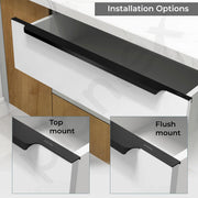 Plantex Profile Handle for Kitchen Cabinet/30 Inch Alluminium Drawer Profile Handle/Wardrobe Pull Handle for Home/Office/Hotel - Pack of 5 (Black)