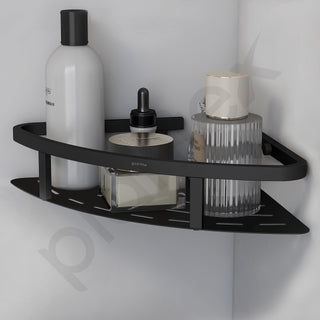 Plantex 304 Stainless Steel Corner/Bathroom Shelf/Kitchen Shelf/Wall Mount - Pack of 3 (Black,9x9 Inches)