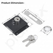 Plantex Sliding Door Lock for Wardrobe/GI Steel Drawer Lock/Suitable for 20mm Sliding Door - Pack of 1 (SL-01, Z-Black)