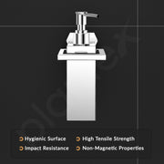 Plantex Liquid Soap Dispenser for Bathroom/304 Grade Stainless Steel Shampoo Dispenser/Handwash Dispenser/Bathroom Accessories - Pack of 1 (Delta - 2810, Chrome)