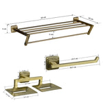 Plantex Decan 304 Grade Stainless Steel Towel Rack for Bathroom/Double Soap Holder/Napkin Ring/Bathroom Accessories - Brass Antique