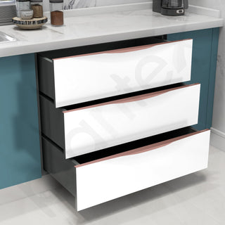 Plantex Profile Handle for Kitchen Cabinet/36 Inch Alluminium Drawer Profile Handle/Wardrobe Pull Handle for Home/Office/Hotel - Pack of 3 (Rose Gold)