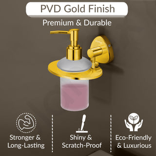 Plantex J4 Stainless Steel Liquid Soap Dispenser/Shampoo Dispenser for Wash Basin/Hand Wash Dispenser Wall Mounted/Bathroom Accessories (PVD Gold Finish) Angel