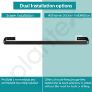 Plantex Aluminium Towel Holder for Bathroom/24 inch Single Towel Rod/Towel Bar/Towel Hanger/Bathroom Accessories -Pack of 1 (1512, Black)