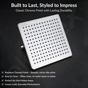 Plantex Stainless Steel 12 Inch Rain Flow Overhead Shower with Water Saving Nozzle/Bathroom Shower/Adjustable Shower Head for Bathroom without Arm - (APS-617-Chrome)