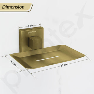 Plantex Soap Holder for Bathroom/Stainless Steel Soap Stand/Soap Case/Soap Dish/Bathroom Accessories - Pack of 1, Aqua (Brass Antique)