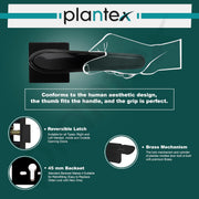 Plantex Main Door Lock/Mortise Lock for Doors - Robust Door Handle for Home with Brass Locks Body & Cylinder (PT-014, Black)