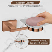 Plantex 304 Grade Stainless Steel Square Shape Wall Mounted Soap Holder/Soap Stand/Soap Case/Bathroom Accessories - Benz (Rose Gold)