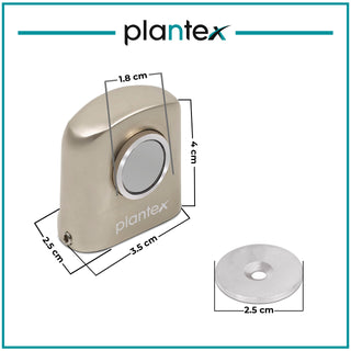 Plantex Heavy Duty Door Magnet Stopper/Door Catch Holder for Home/Office/Hotel, Floor Mounted Soft-Catcher to Hold Wooden/Glass/PVC Door - Pack of 2 (193 - Satin Matt)