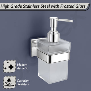 Plantex Heavy-Duty Stainless Steel Liquid Soap Dispenser/Hand Wash Dispenser/Shampoo Dispenser/Bathroom Accessories -Aqua (Chrome)