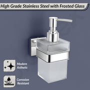 Plantex Heavy-Duty Stainless Steel Liquid Soap Dispenser/Hand Wash Dispenser/Shampoo Dispenser/Bathroom Accessories -Aqua (Chrome)