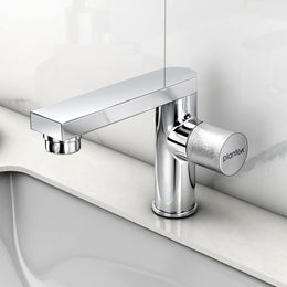 Plantex Pillar Cock Tap for Wash Basin/Premium Tap for Kitchen Sink/360 Degree Swivel Spout/Single knob Tabletop Basin Sink Cock - Pack of 1 (Chrome, BLO-003)