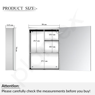 Plantex Luxury Bathroom Cabinet with LED Mirror/304 Grade Stainless Steel Mirror Cabinet/Bathroom Shelf for Wall (19x27 Inch-LED, Defogger & Bluetooth/Chrome)