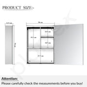 Plantex Luxury Bathroom Cabinet with LED Mirror/304 Grade Stainless Steel Mirror Cabinet/Bathroom Shelf for Wall (19x27 Inch-LED, Defogger & Bluetooth/Chrome)