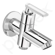 Plantex Pure Brass 2 in 1 Tap for Washing Machine with Water Saving Techonlogy Tap/Quarter Turn Water Tap with Brass Wall Flange & Teflon Tape-7 Year Warranty -(BAL-507-Chrome)