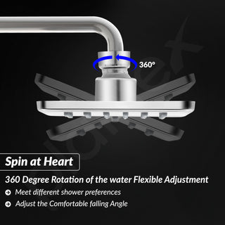Plantex Stainless Steel Shower Head 100 mm with Water Saving Nozzle/Shower for Bathroom/Rain Shower Head for Bathroom without Arm- (Elegance-Chrome)