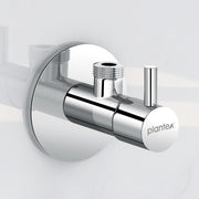 Plantex Pure Brass Angle Valve for Bathroom with Brass Wall Flange and Teflon Tape/Angular Stop Cock for Health Faucet and Wash basin- [ICO-905-Mirror Chrome]
