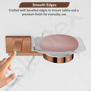 Plantex 304 Grade Stainless Steel Square Shape Wall Mounted Soap Holder/Soap Stand/Soap Case/Bathroom Accessories - Benz (Rose Gold)