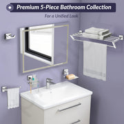 Plantex Decan 304 Grade Stainless Steel Towel Rack for Bathroom/Soap Holder/Napkin Ring/Tumbler Holder/Robe Hook/Bathroom Accessories - Chrome
