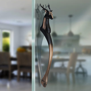 Plantex 16-inches Deer Shape Main Door Handle/Heavy Duty Door Handle & Home Decor - Pack of 1 (285-Copper Antique) - 3 Years Warranty