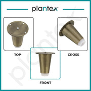 Plantex Heavy Duty Round 3 inch Spare Sofa Legs for Bed Furniture/Sofa Legs for Furniture Fitting/Table Legs/Sofa Leg Set of 2 pcs (Brass Antique)
