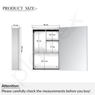 Plantex 304 Stainless Steel Bathroom Mirror Cabinet/Mirror Cabinet for Wash Basin/Bathroom Organiser with Mirror (16x24 Inch|LED, Defogger & Bluetooth|Chrome)