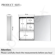 Plantex 304 Stainless Steel Bathroom Mirror Cabinet/Mirror Cabinet for Wash Basin/Bathroom Organiser with Mirror (16x24 Inch|LED, Defogger & Bluetooth|Chrome)