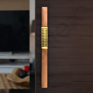 Plantex Door Handle/Stainless Steel Handle for Main Door/12 Inch Pull-Push Handle for Home/Office/Hotel - Pack of 1 (PVD Rose Gold and Gold) - 3 Years Warranty