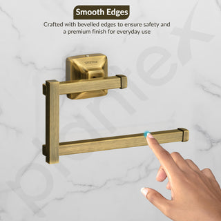 Plantex 304 Grade Stainless Steel Napkin Holder for Washbasin/Hand Towel Hanger or Kitchen/Towel Holder/Bathroom Accessories - Squaro (Brass Antique)