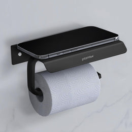 Plantex Toilet Paper Holder for Bathroom/Stainless Steel Tissue Paper Roll Holder/Bathroom Accessories - Pack of 1 (Black)